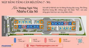Mặt bằng Phú Đông SkyOne Dĩ An được quy hoạch khoa học, tối ưu diện tích và công năng sử dụng.