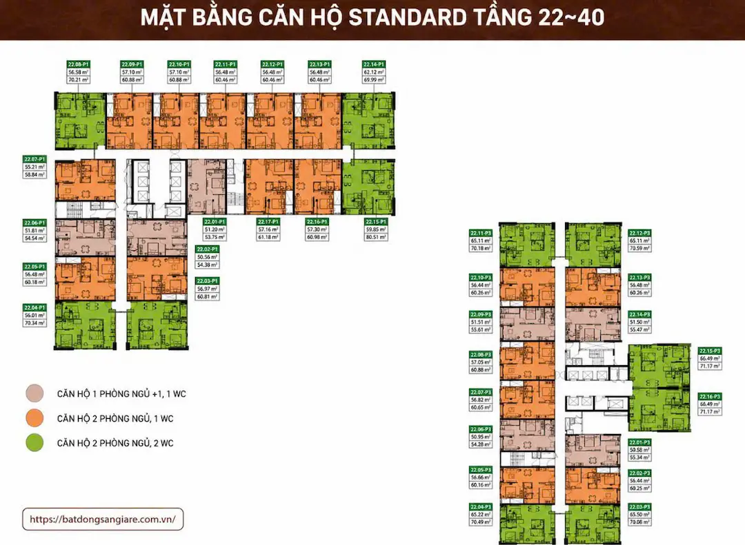 Mặt bằng tầng 20 - 38 Picity Sky Park Dĩ An