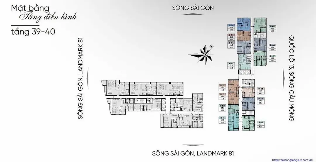 Mặt bằng tầng điển hình A&T Saigon Riverside Thuận An