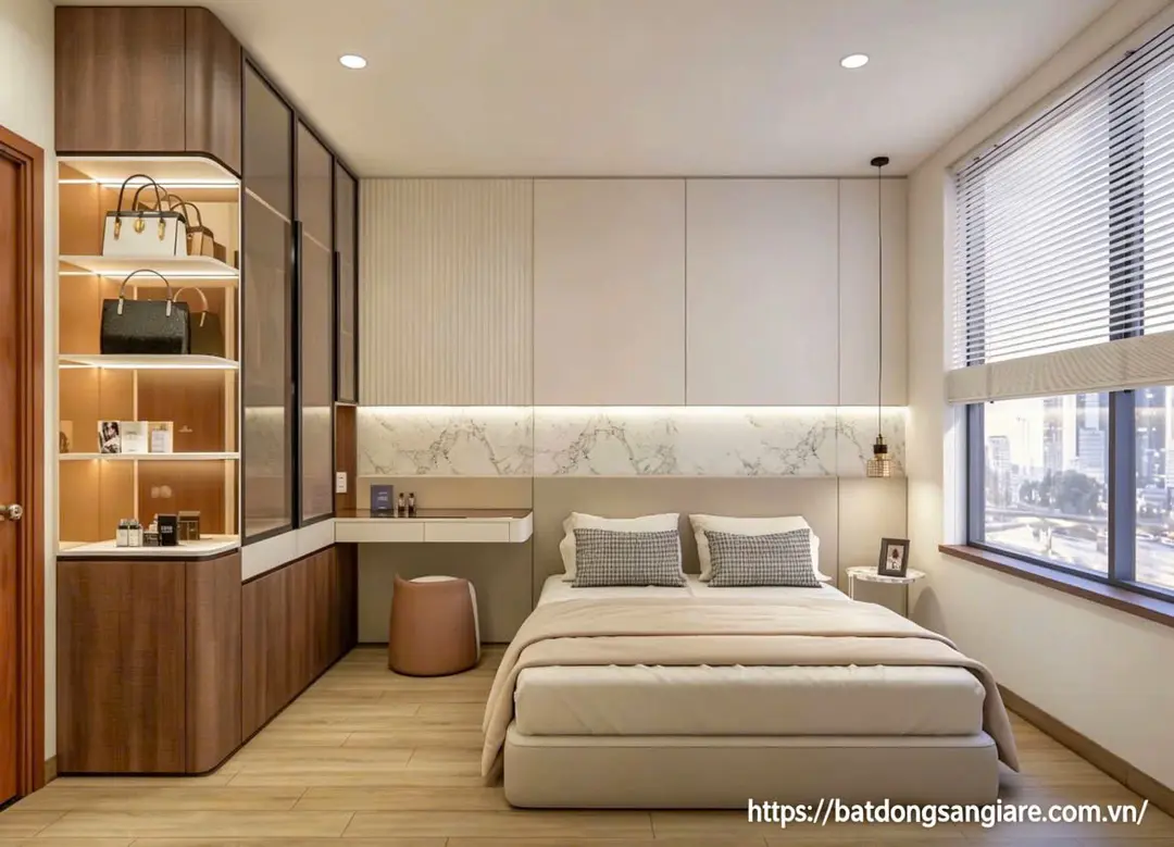 Nhà mẫu căn hộ Bcons New Sky phòng ngủ