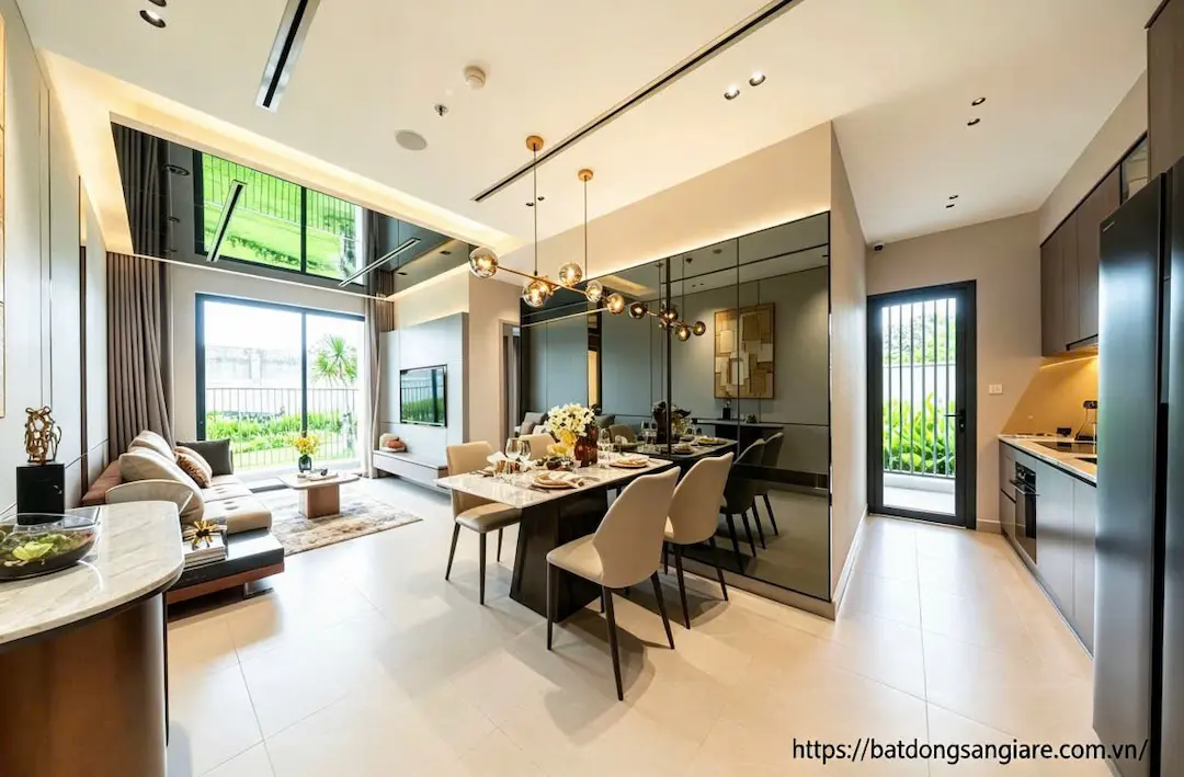 Nhà mẫu căn hộ Fenica – phòng khách