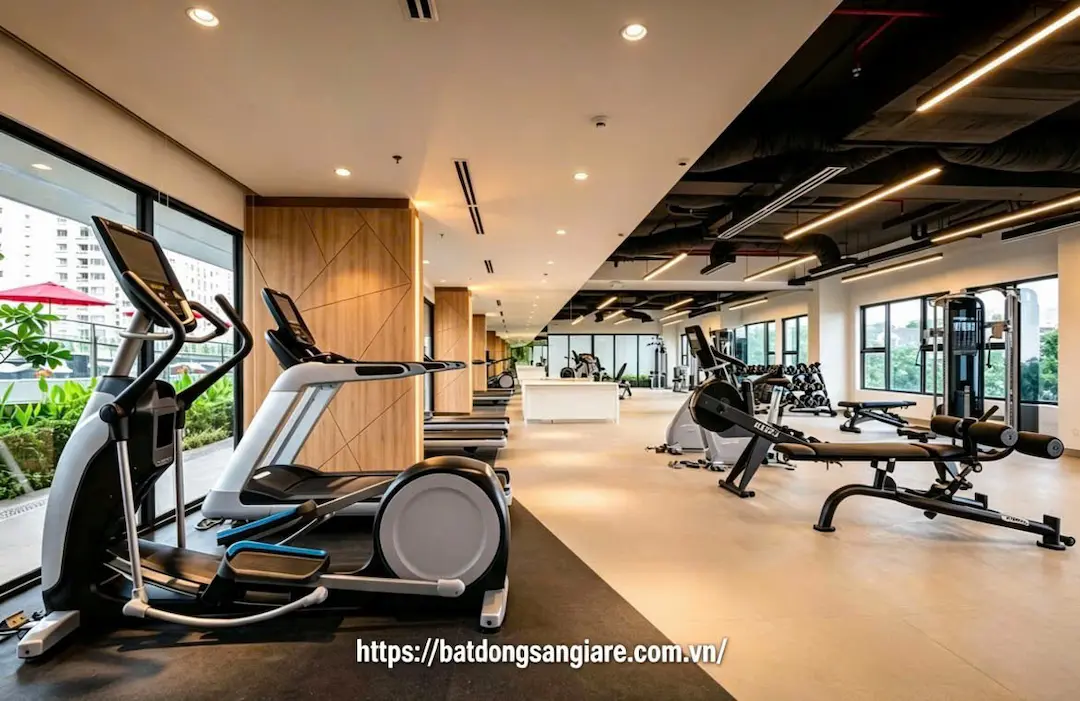 Phòng Gym hiện đại tại A&T Saigon Riverside Thuận An