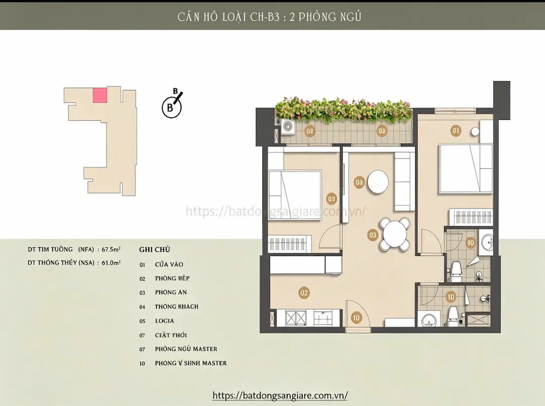 Bản vẽ thiết kế căn hộ 2PN Ava Center Thuận An