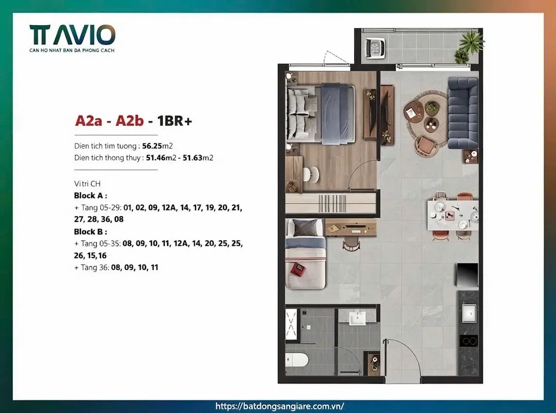 thiet ke can ho 1pn tt avio di an