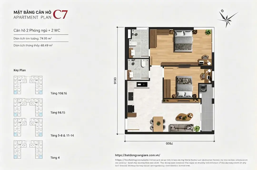 Thiết kế căn hộ 2PN