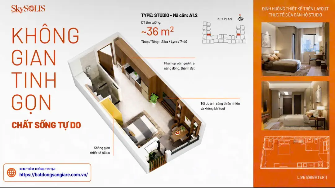 Thiết kế căn hộ Studio Sky Solis