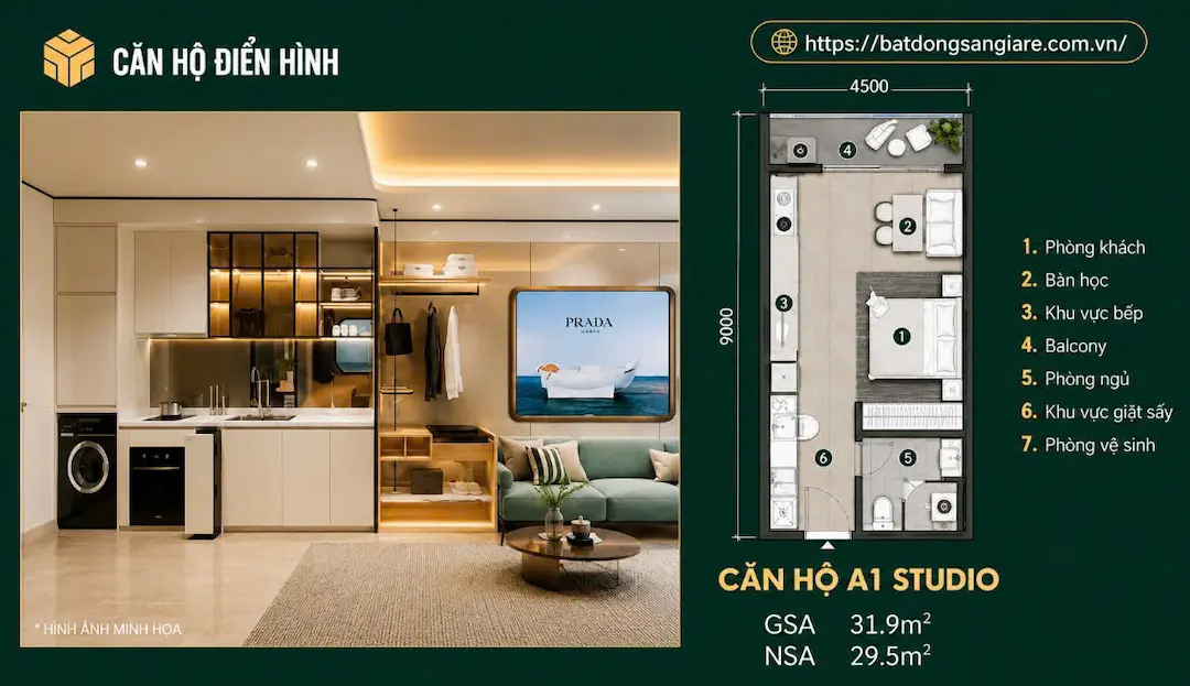 Căn Hộ The Emerald River Park: Đừng Nhầm Với Dự Án Cùng Tên 8 Thiết kế căn hộ Studio The Emerald River Park