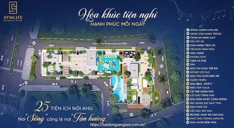 Tiện Ích SymLife Thuận An: Đã Xây Hay Còn Trên Giấy? 6 Tiện ích nội khu Symlife Thuận An Bình Dương sang trọng, bao gồm hồ bơi, phòng gym, khu vui chơi trẻ em và không gian xanh.