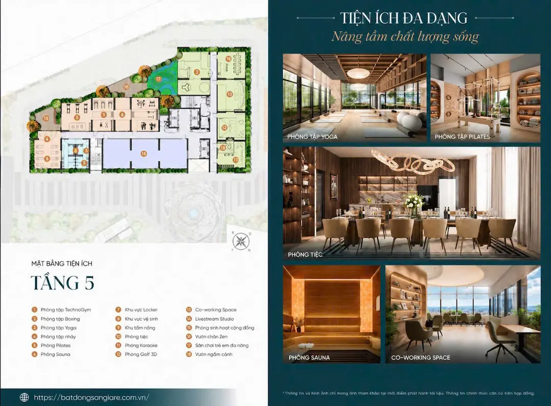 Sơ đồ bố trí khu chức năng sinh hoạt cộng đồng tầng 5 dự án Skyzen