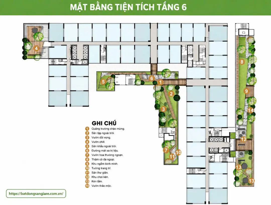 Tiện ích tầng 6 Picity Sky Park Dĩ An