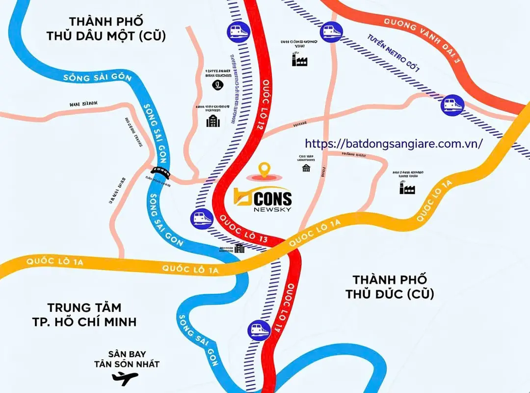 Vị trí Bcons New Sky Thuận An