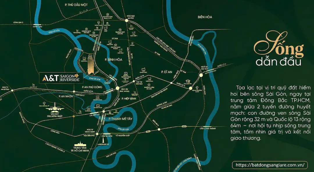 Sơ đồ Vị trí A&T Saigon Riverside Thuận An