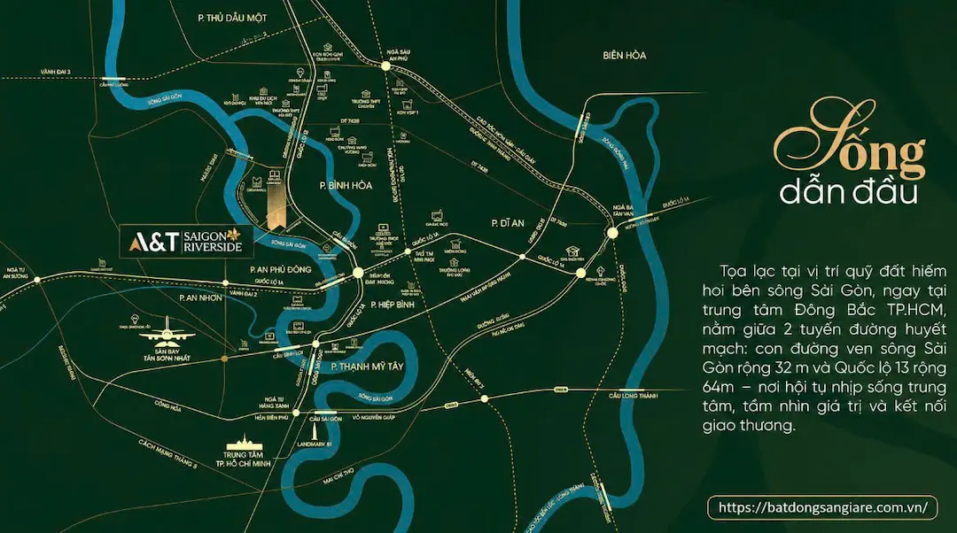 Bản đồ vị trí dự án A&T Saigon Riverside ven sông Sài Gòn