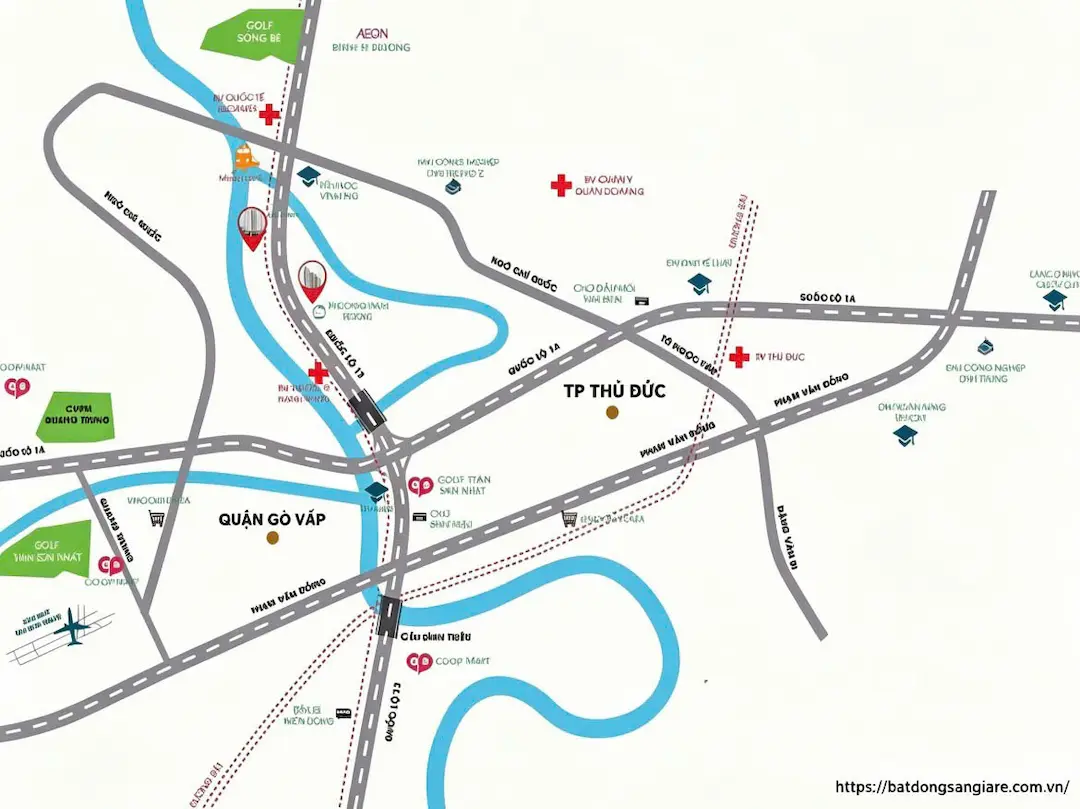 Vị trí chung cư Stown Gateway Thuận An