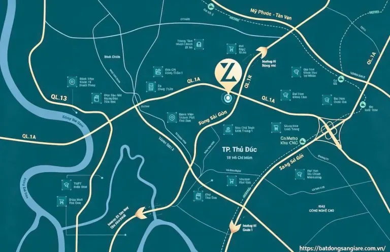 Vị trí Skyzen mặt tiền Quốc lộ 1A, liền kề Phạm Văn Đồng, chỉ 500m đến cầu vượt Linh Xuân.