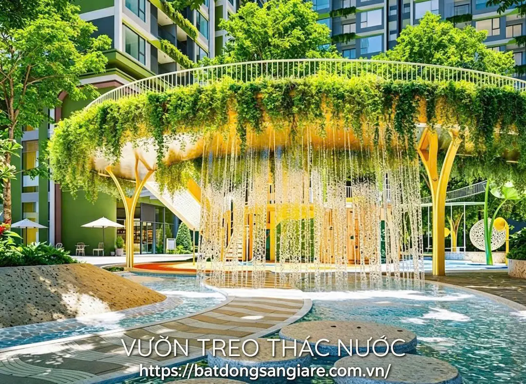 Vườn treo và thác nước cảnh quan tại La Pura