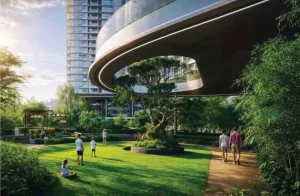 Công viên nội khu xanh mát trong tiện ích Palm River Nam Rạch Chiếc