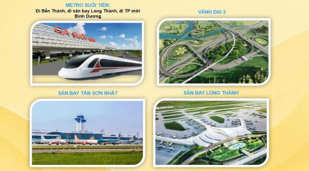 Hạ tầng giao thông kết nối căn hộ Bcons Aria Dĩ An
