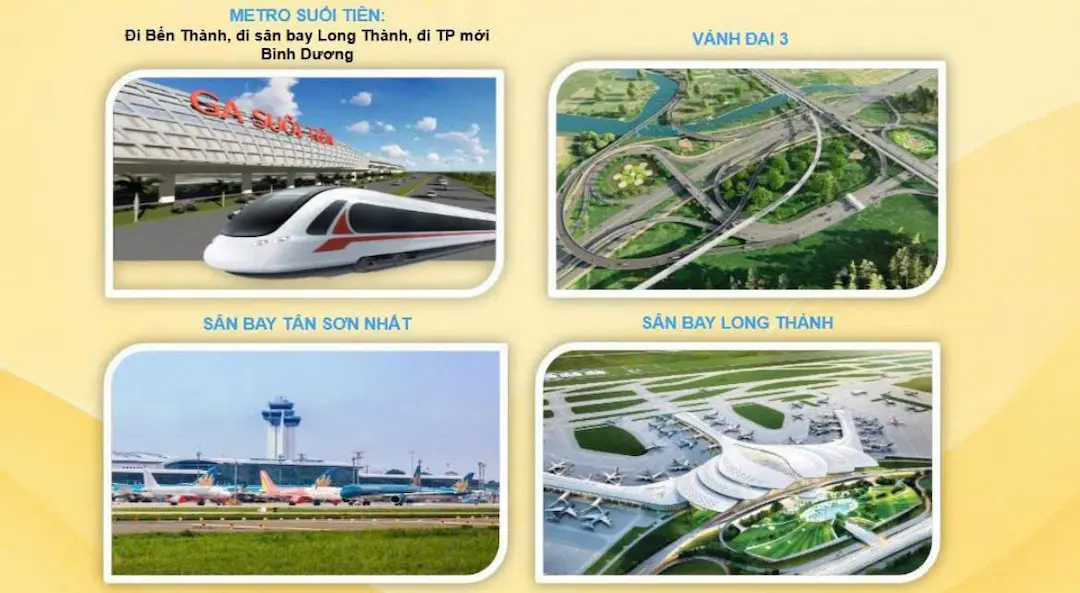 Hạ tầng giao thông kết nối tiện ích Bcons Aria Dĩ An