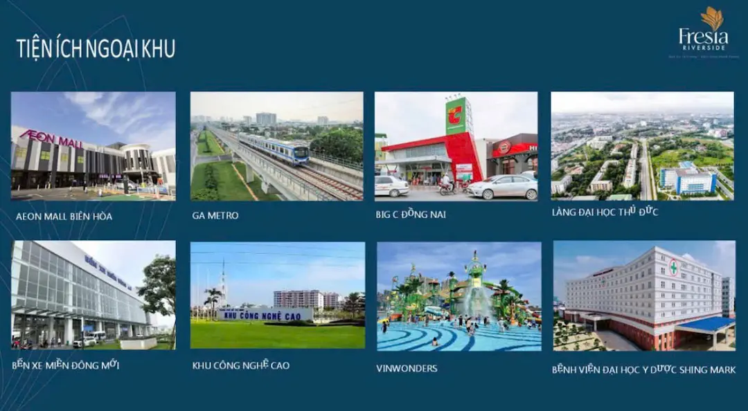 Hệ thống tiện ích ngoại khu Fresia Riverside Biên Hòa