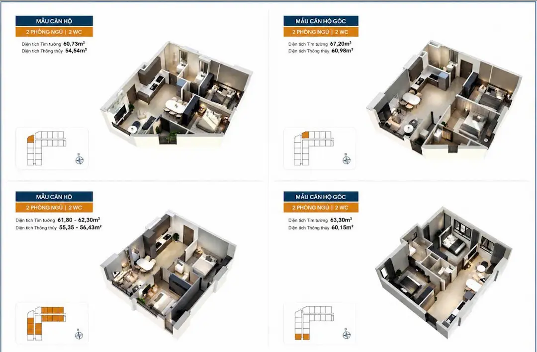 Mặt bằng chi tiết căn hộ Fresia Riverside Biên Hòa