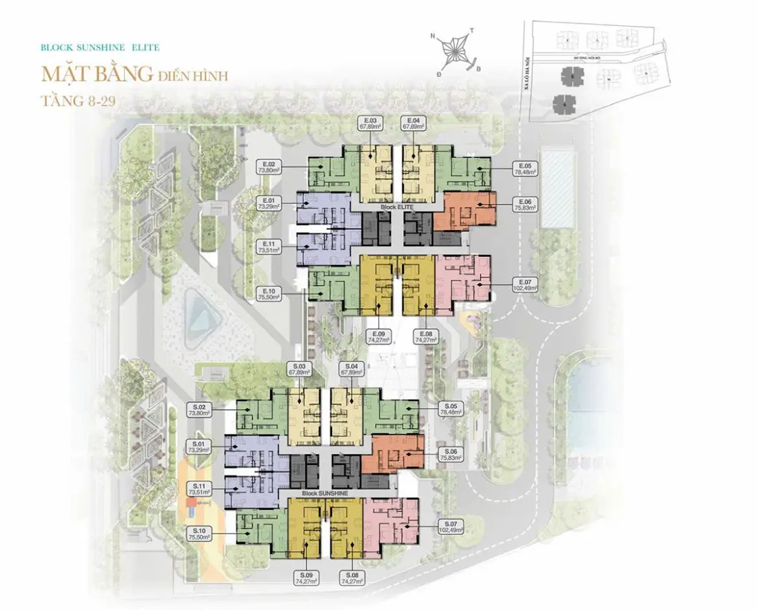 Mặt bằng tầng Sunshine Elite Universe Complex