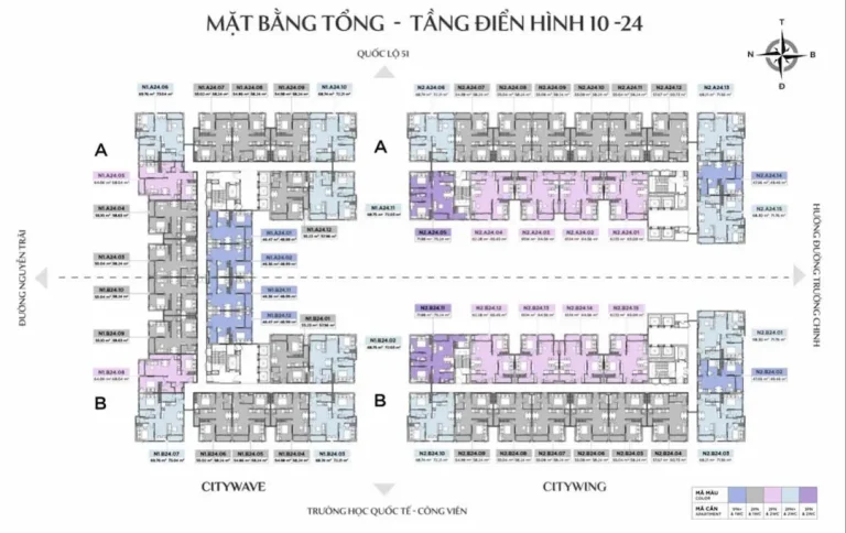 Mặt Bằng Maison Grand Phú Mỹ: 2 Tòa Có Thật Giống Nhau? 2 Mặt bằng tổng thể điển hình dự án Maison Grand Phú Mỹ