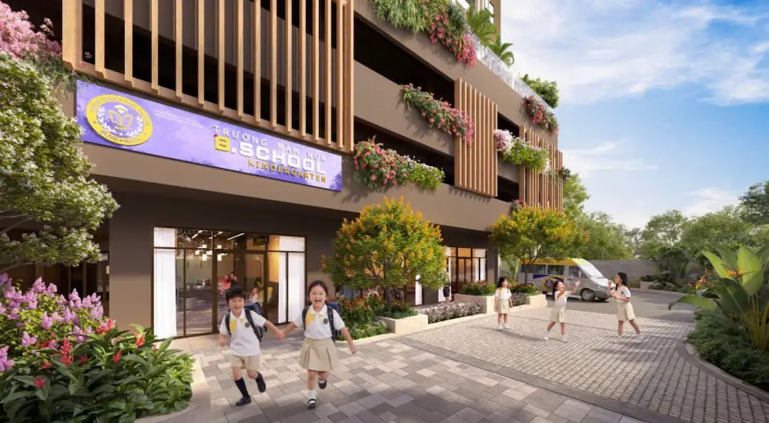 Sân bóng rổ B.School nội khu dự án Bcons Aria Dĩ An