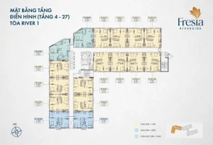 Sơ đồ mặt bằng tầng hình Fresia Riverside Biên Hòa