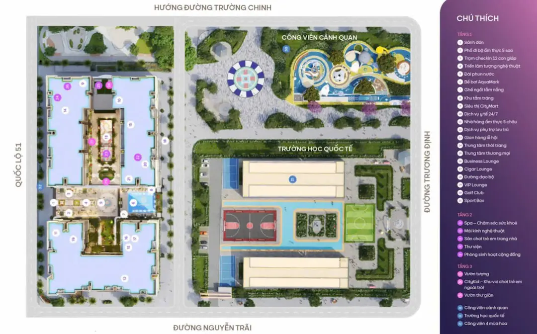 Sơ đồ tiện ích căn hộ Maison Grand Phú Mỹ