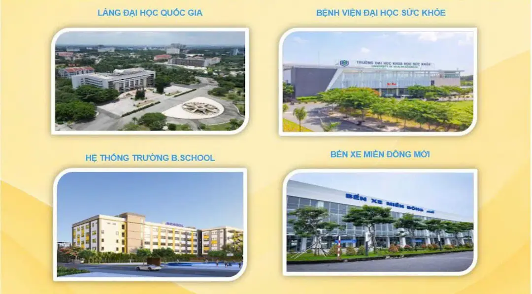 Tiện ích liên kết ngoại khu dự án Bcons Aria Dĩ An