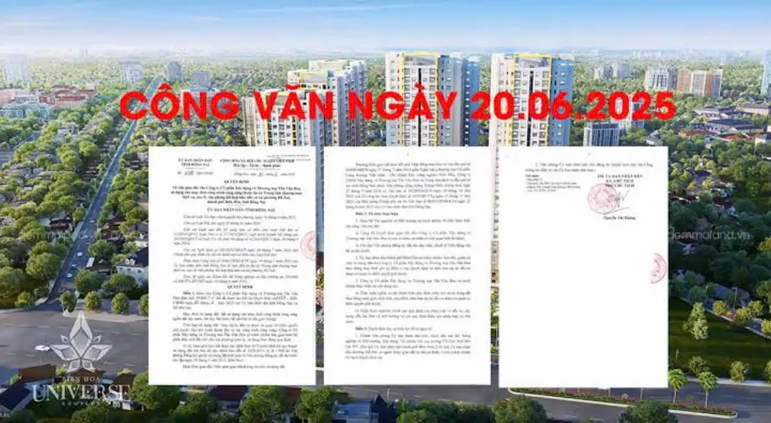 Văn bản pháp lý dự án Khu phức hợp Biên Hòa Universe Complex