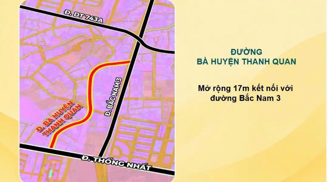 Vị trí Bcons Aria Dĩ An mở rộng đường Bà Huyện Thanh Quan
