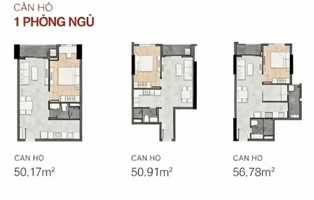 Layout căn hộ 1PN New Galaxy Dĩ An