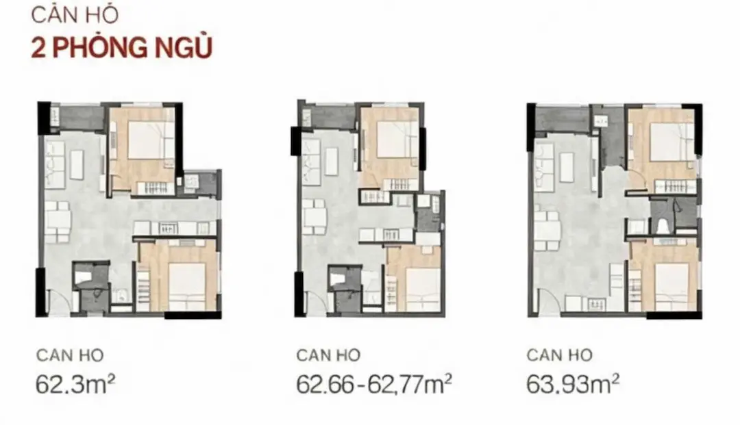 Layout căn hộ 2PN New Galaxy Dĩ An