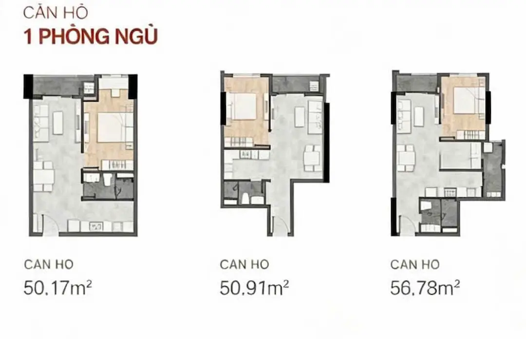 Thiết kế căn hộ 1PN New Galaxy