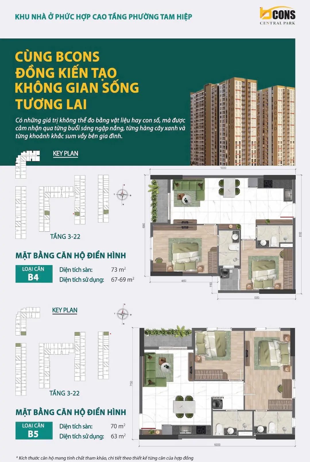 Mặt bằng căn hộ B4 B5 Bcons Central Park Biên Hòa Đồng Nai