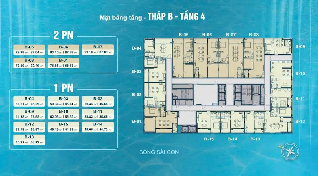 Mặt bằng tầng 4 Serena Riverside