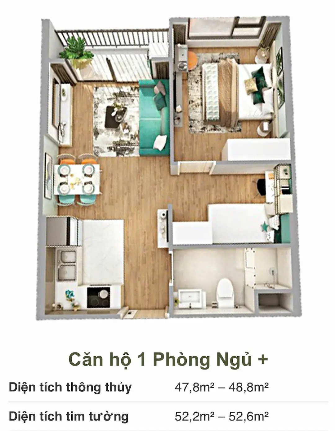 Thiết kế căn hộ 1PN Imperia Sensa Park Thủ Đức