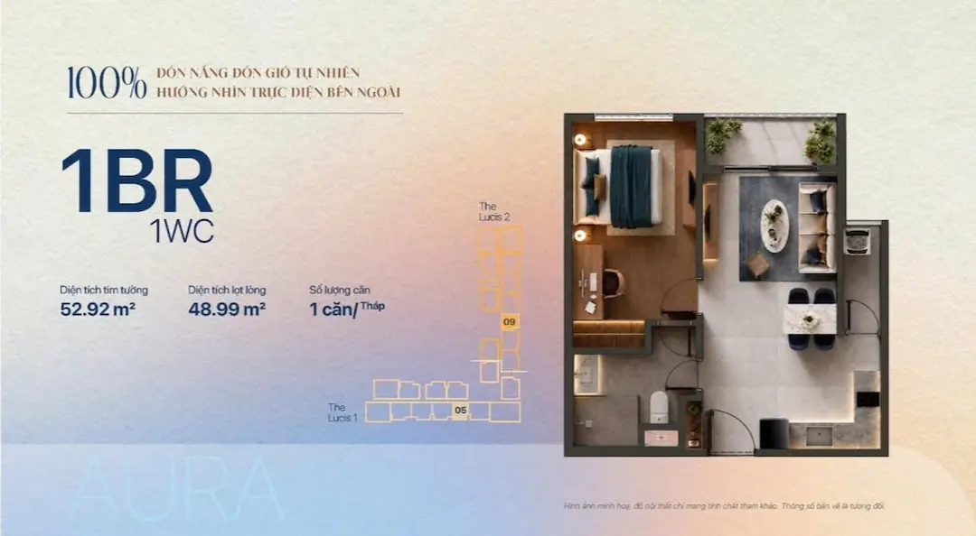 TT-Genesis – Thông Tin, Giá Bán & Chính Sách Ưu Đãi 2026. 6 Thiết kế căn hộ 1PN TT Genesis Nhà Bè