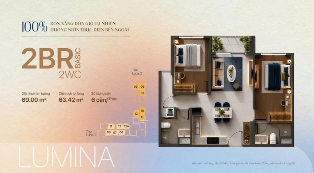TT-Genesis – Thông Tin, Giá Bán & Chính Sách Ưu Đãi 2026. 8 Thiết kế căn hộ 69m2 TT Genesis Nhà Bè