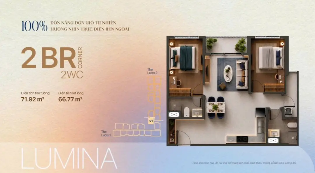 TT-Genesis – Thông Tin, Giá Bán & Chính Sách Ưu Đãi 2026. 9 Thiết kế căn hộ 71m2 TT Genesis Nhà Bè